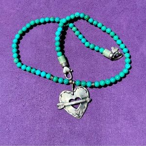 Vintage Peyote Bird Sterling Turquoise Necklace